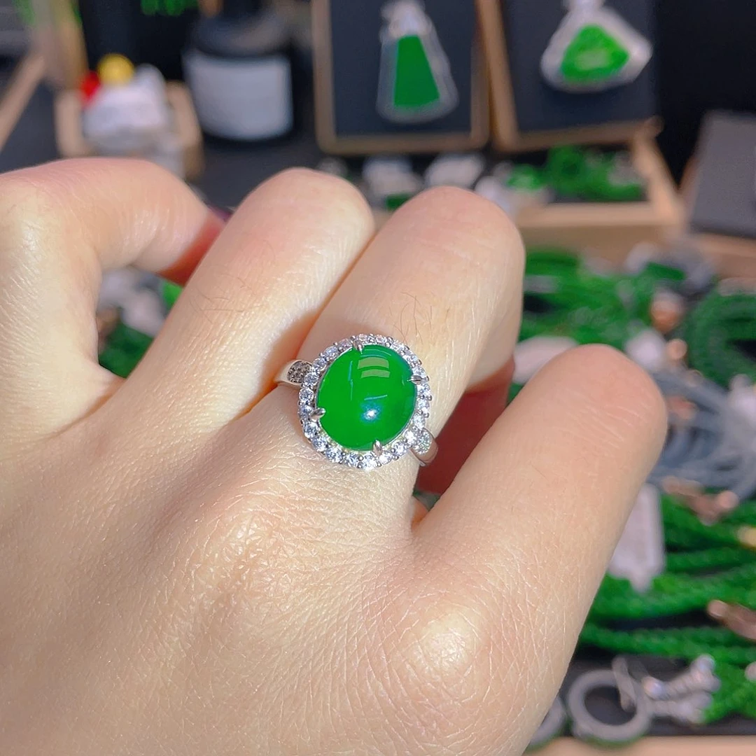 翡翠手链未镶嵌一****生戒指蛋面