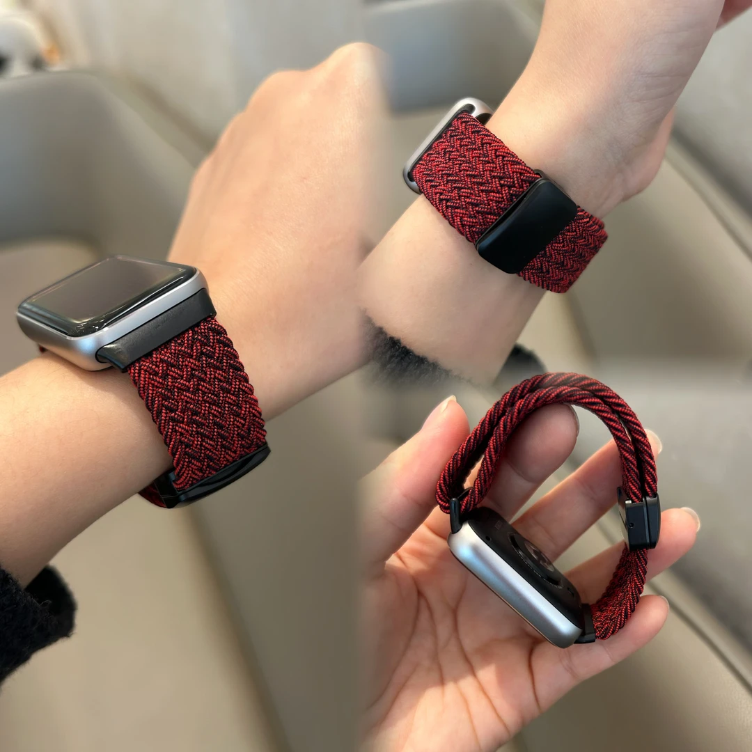 适用小米手环8/9pro表带磁吸编织运动男生女生透气情侣夏天watch6