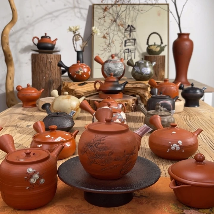 l*常滑风月白道茶壶