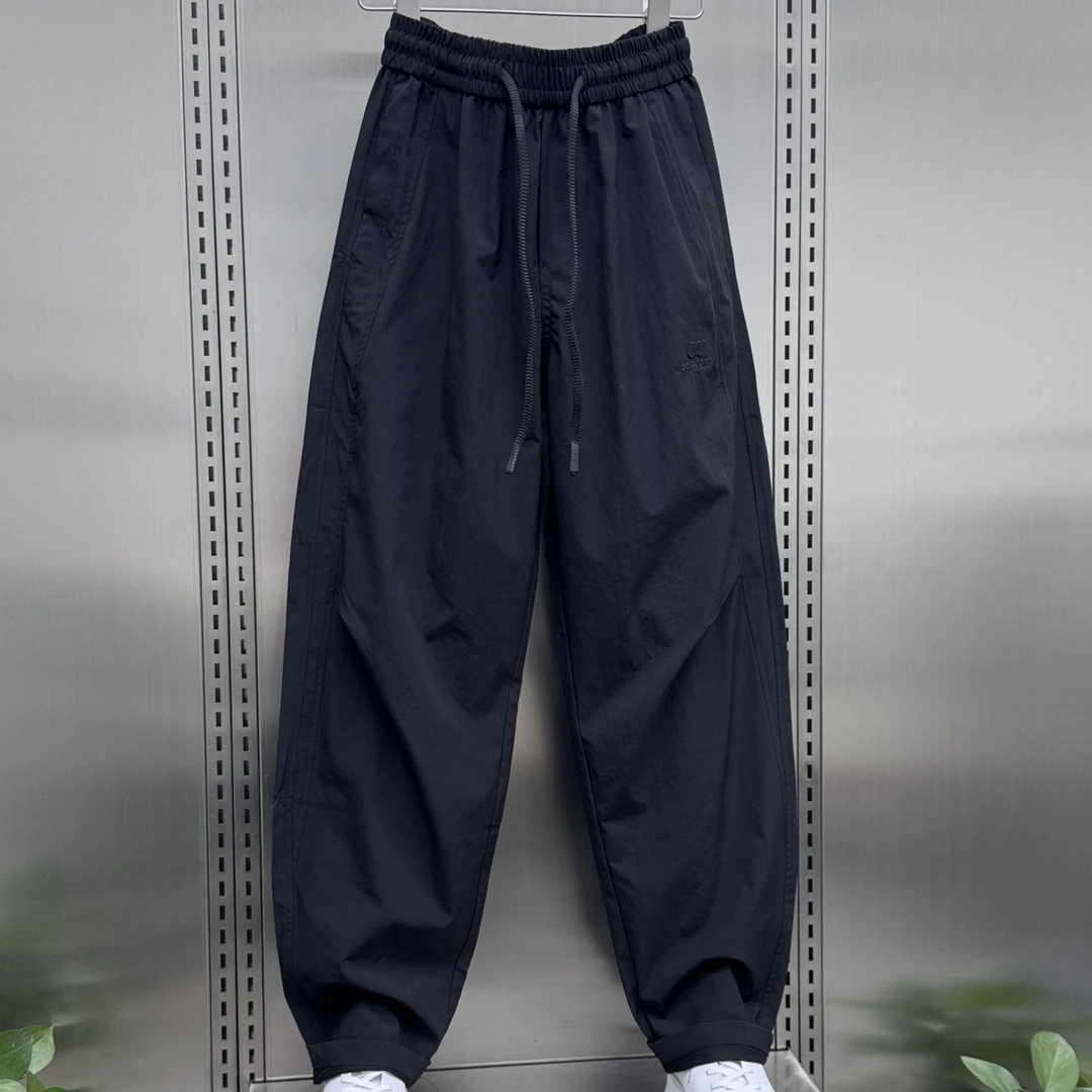 夏季新款户外速干薄款休闲裤弯刀型韩版长裤青年宽松透气运动裤