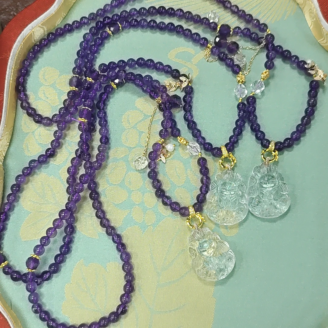 【书记甄选】原创紫水晶狐狐项链 多样性发一件 CC3493