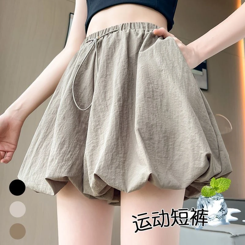 薄款法式蓬蓬花苞灯笼裤女夏季新款设计感高腰宽设计感新气质百搭