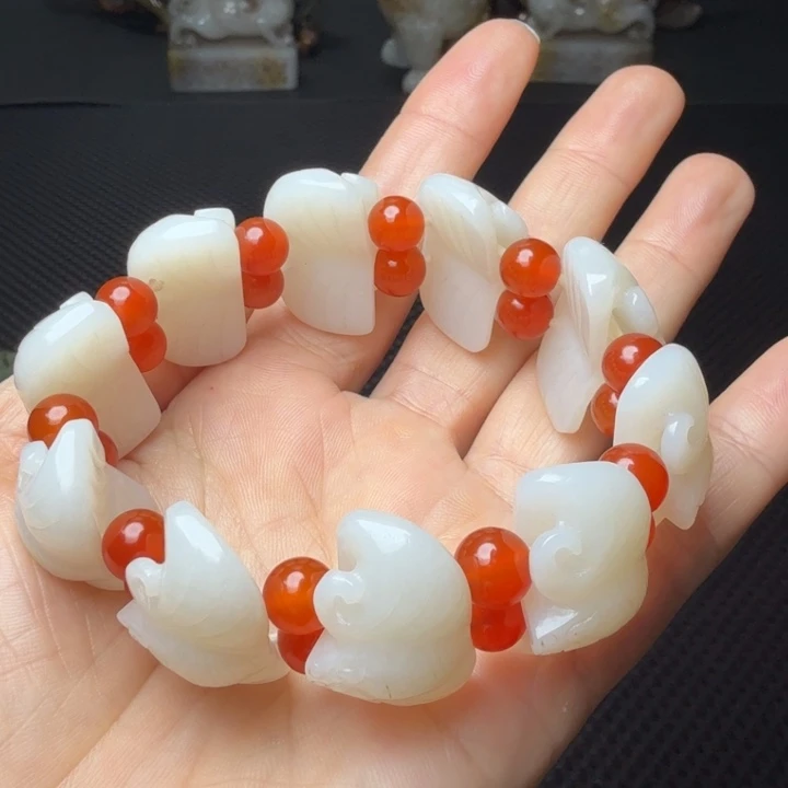 叨***余古玉老玉收藏珍品手链