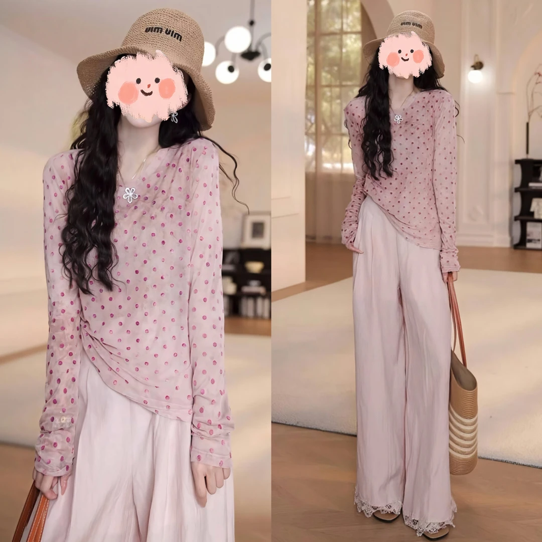 五一旅游出街富家千金衣服网红洋气时尚炸街直筒裤气质慵懒风套装