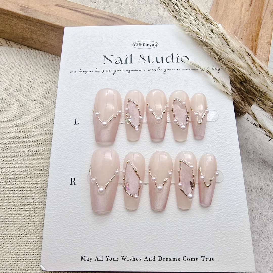 【晨露蝶翼】手工穿戴甲纯欲蝴蝶高级显白简约