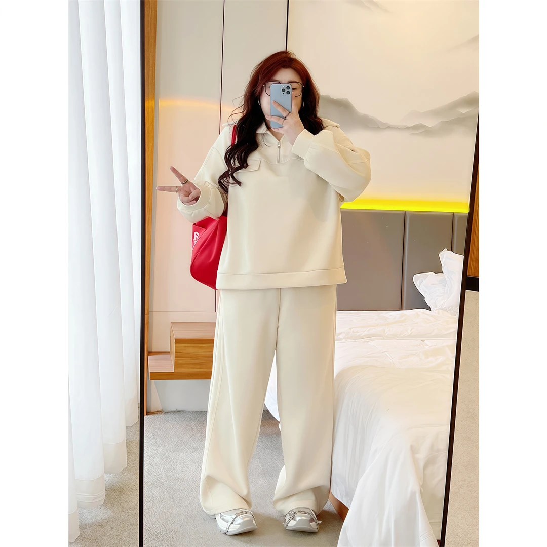 断码捡漏~安卡拉韵 / 设计师款空气层卫衣套装18125花契200斤胖mm