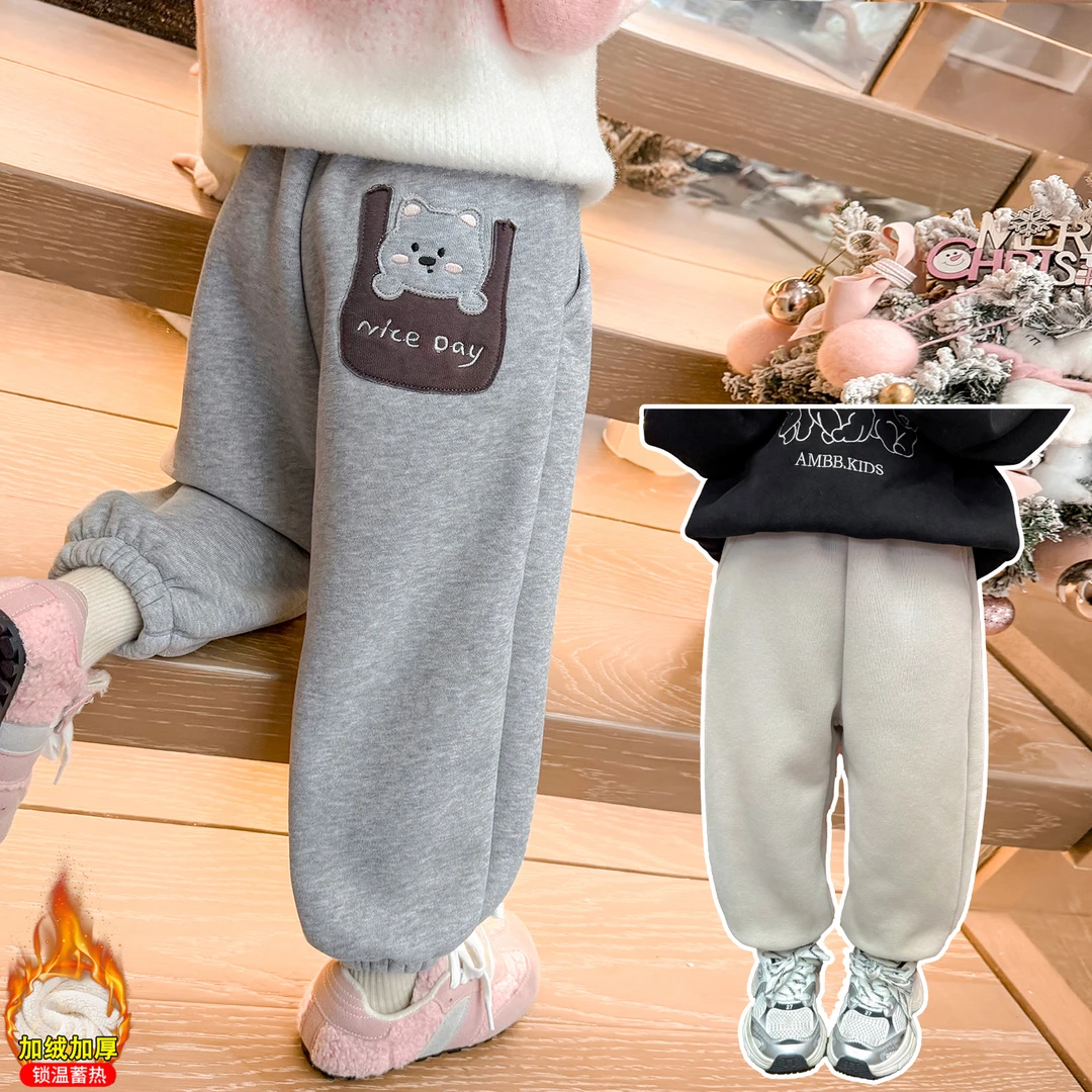 花边暖暖裤冬季休闲女童女长裤束脚裤女童休闲裤休闲风韩版
