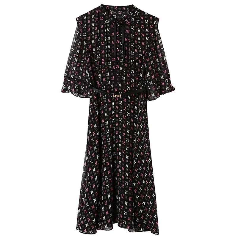 [H2536兔子连衣裙]夏季纯色蕾丝女士时尚气约潮拼接裙子