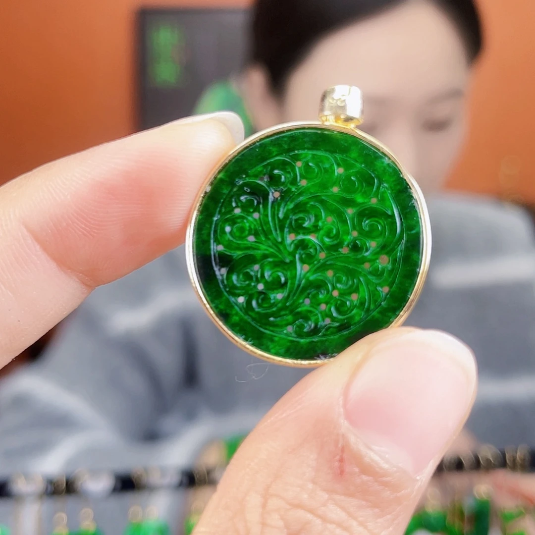 翡翠银S925镶嵌耳饰