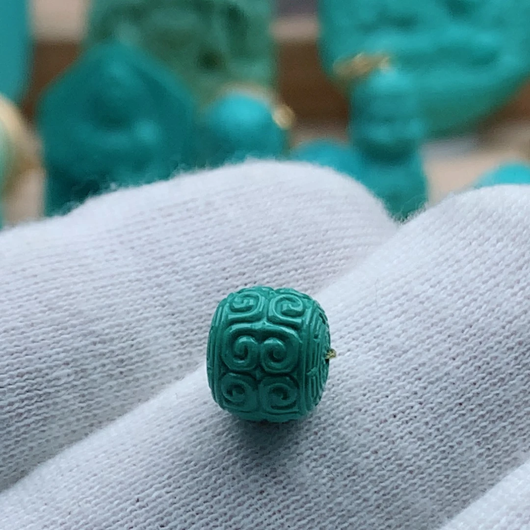 未镶嵌绿松石回纹珠