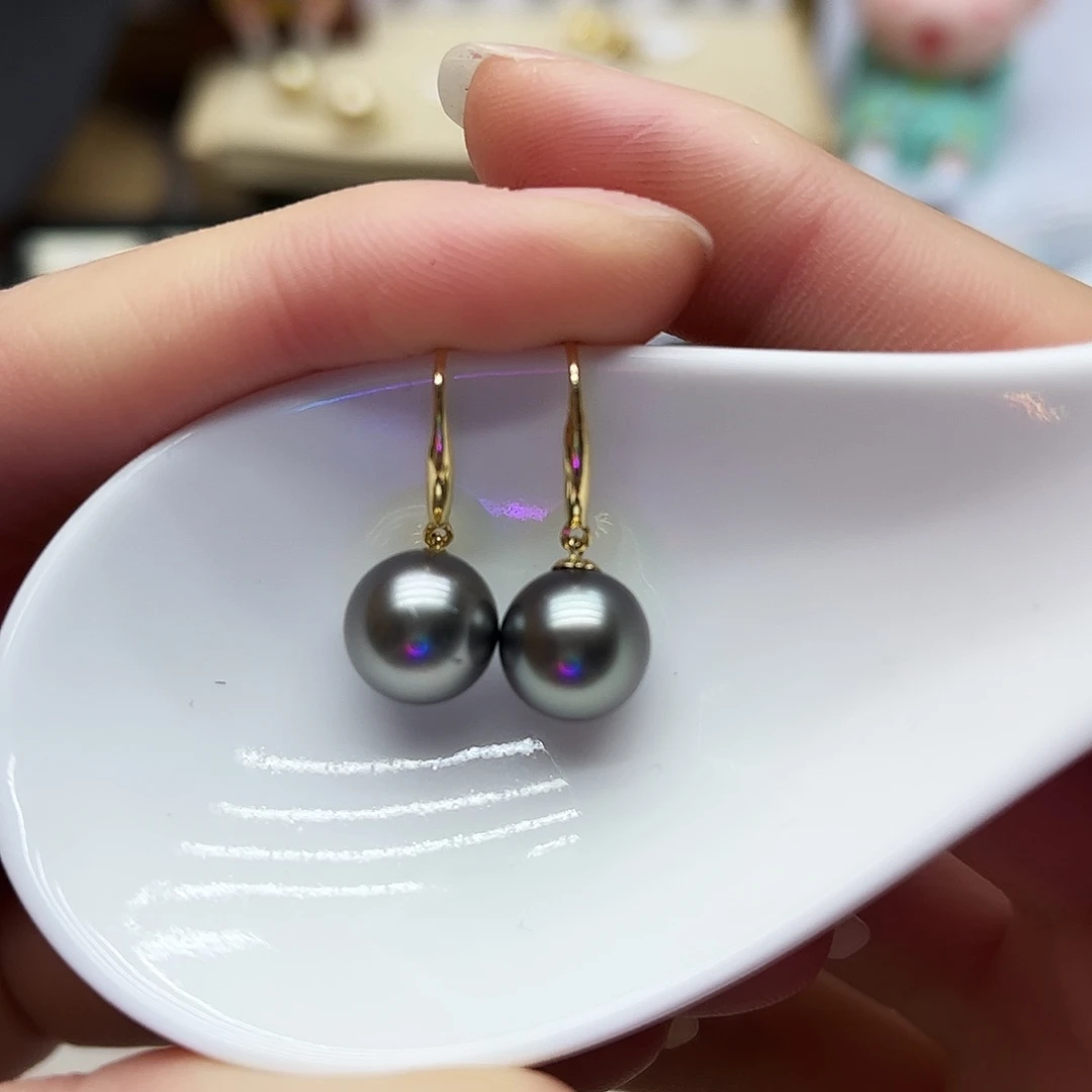 海水珍珠18K金镶嵌耳饰