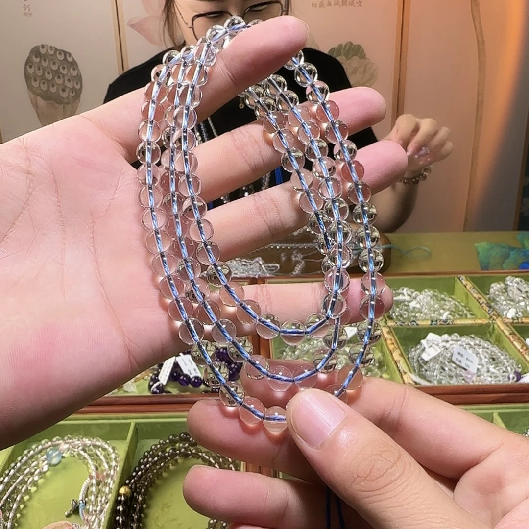 朱***人未镶嵌水晶手链白水晶108
