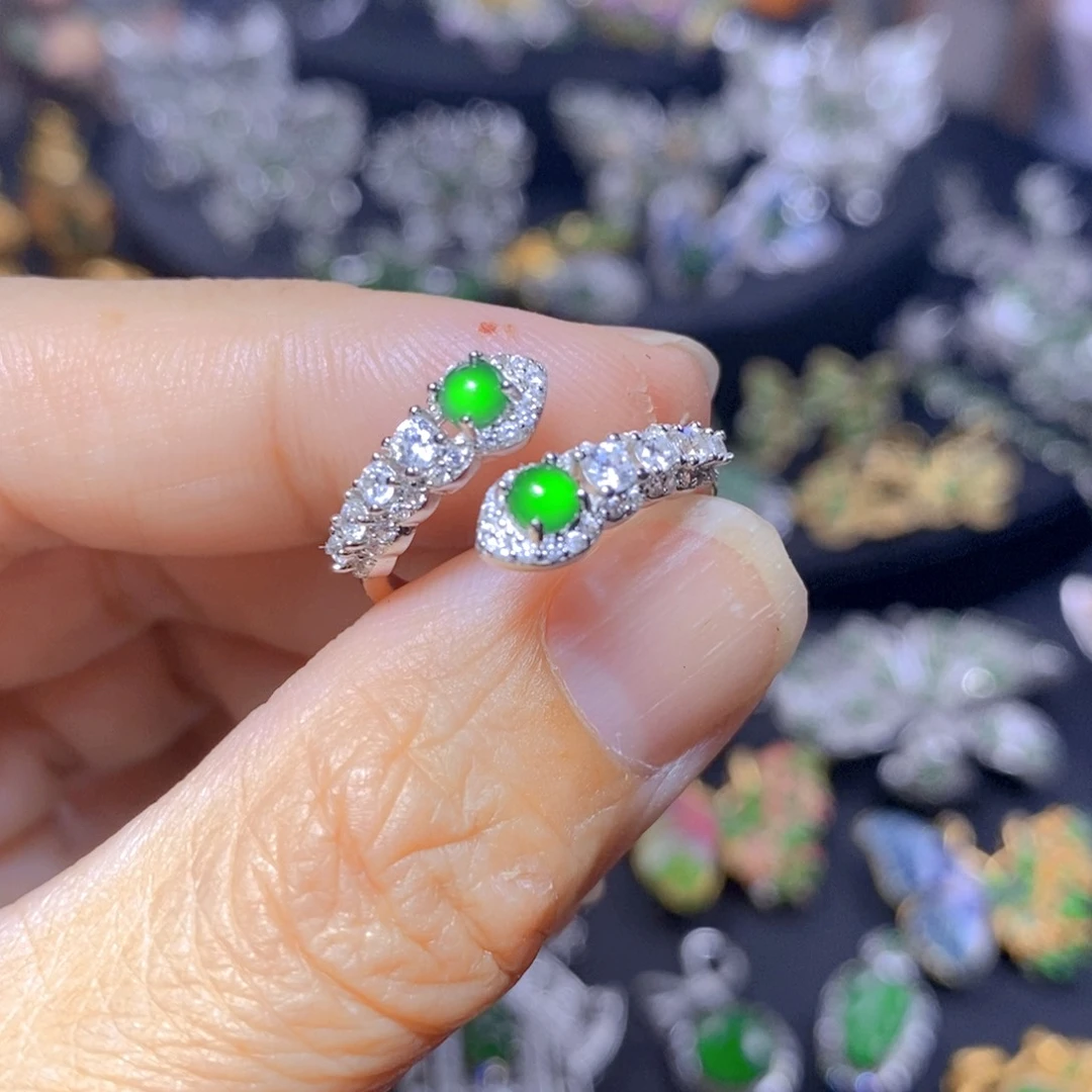 翡翠银S925镶嵌吊坠(不含链)天然翡翠