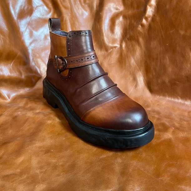 切尔西靴民族风马丁靴圆头时装靴潮流英伦131