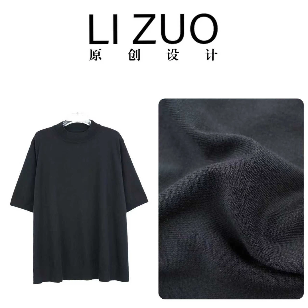 大码胖mm宽松时尚天丝羊毛时尚百搭显瘦高领毛织半袖上衣9817