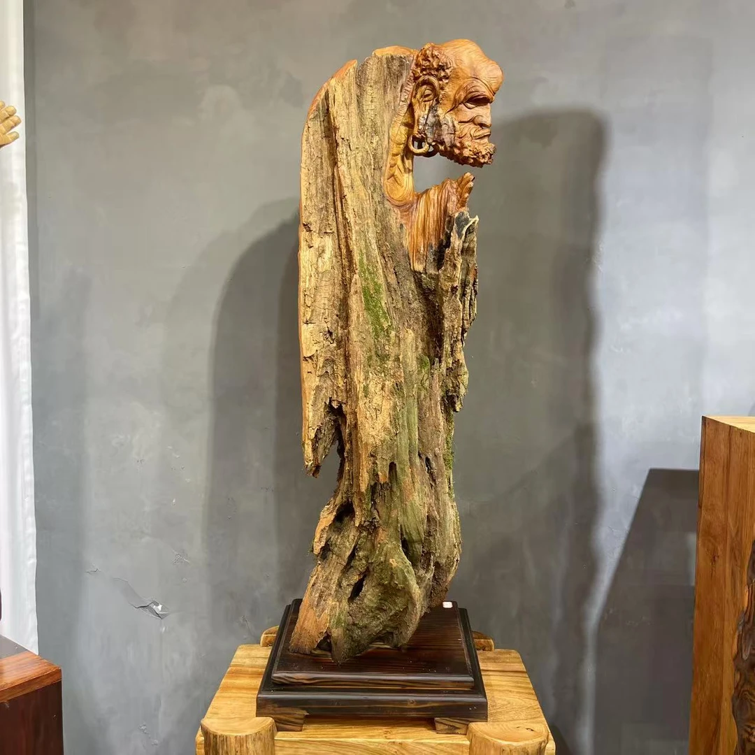 《达摩祖师》香樟木天然材料精品款设计款桌摆 尺寸40-36-120