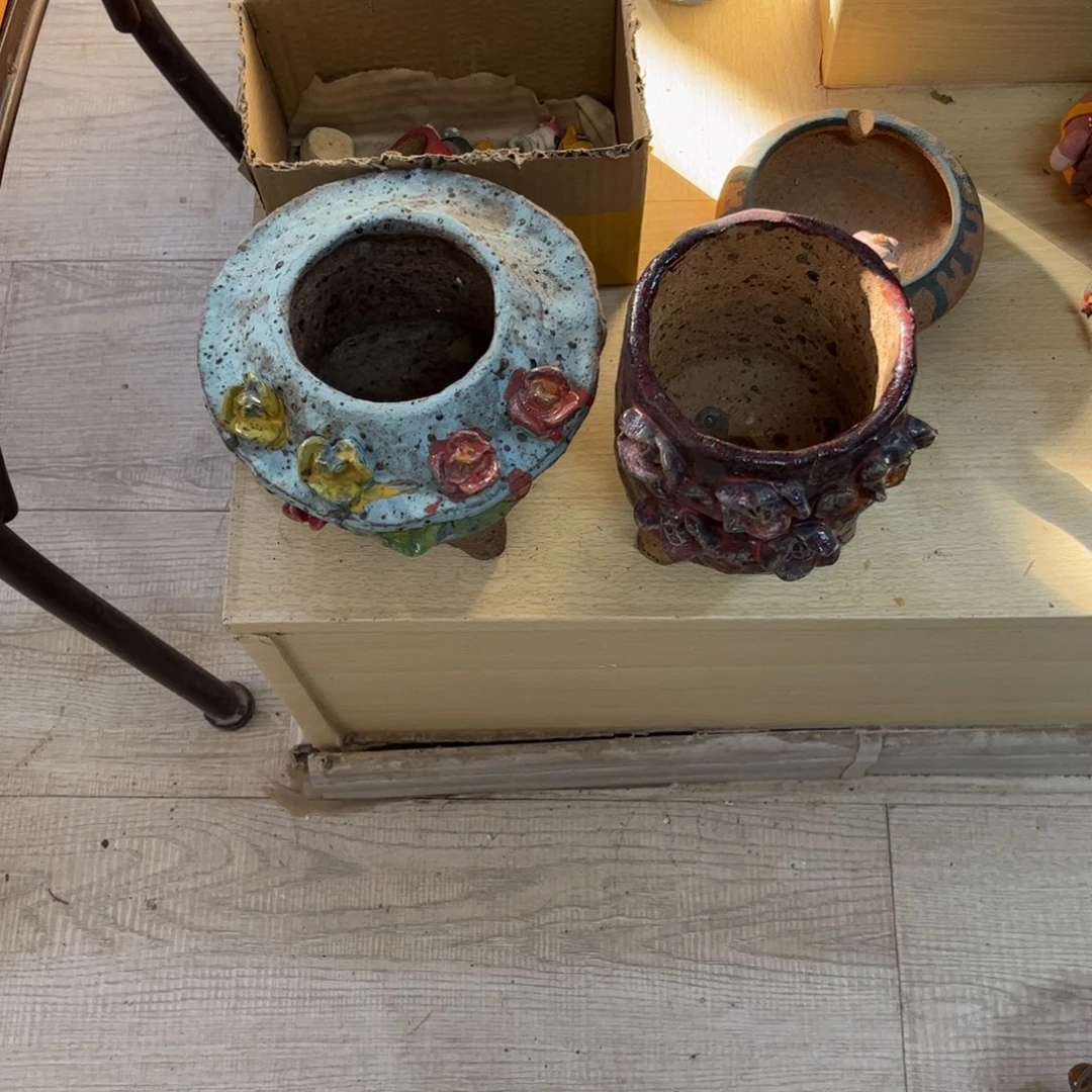 泥塑✨****！古镇炻陶花盆