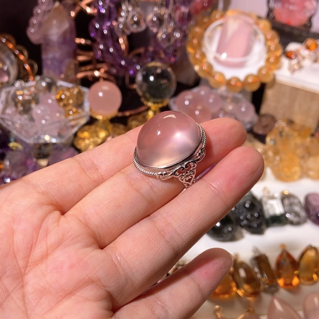 石***）银S925镶嵌戒指芙蓉石