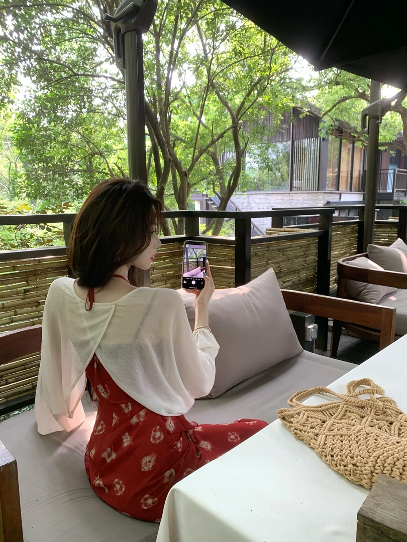 EIA一尧【云为衫】夏季清透百搭薄款开衫后背开叉松弛气质多色坎肩