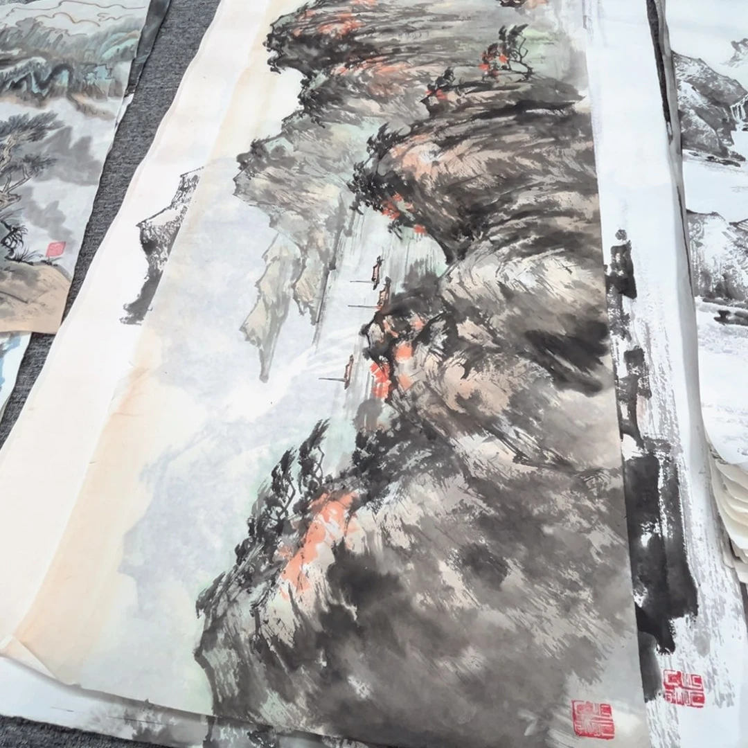榜***国画绘画作品多次参加