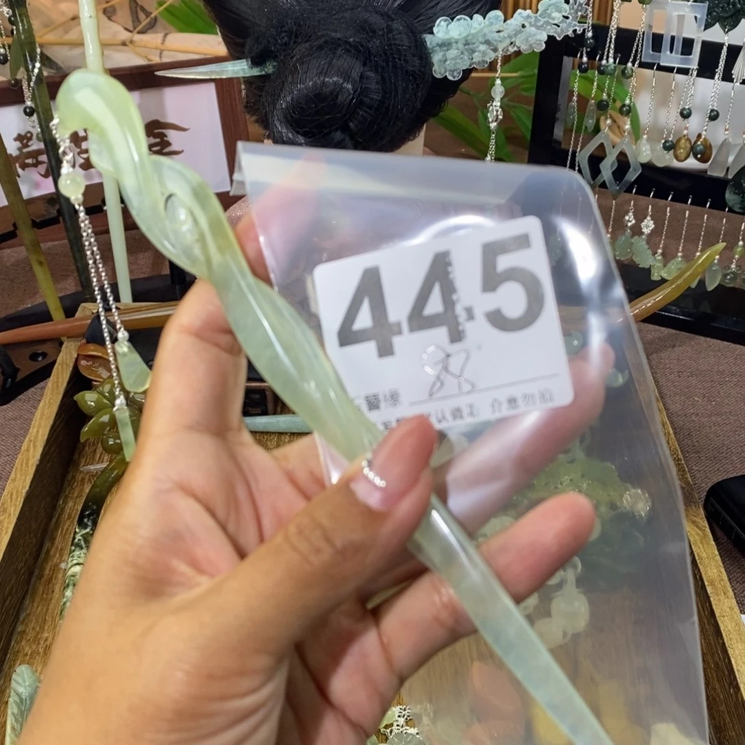 ****她蛇纹石玉未镶嵌天然玉石发簪
