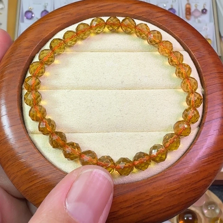 未镶嵌手串黄晶单圈