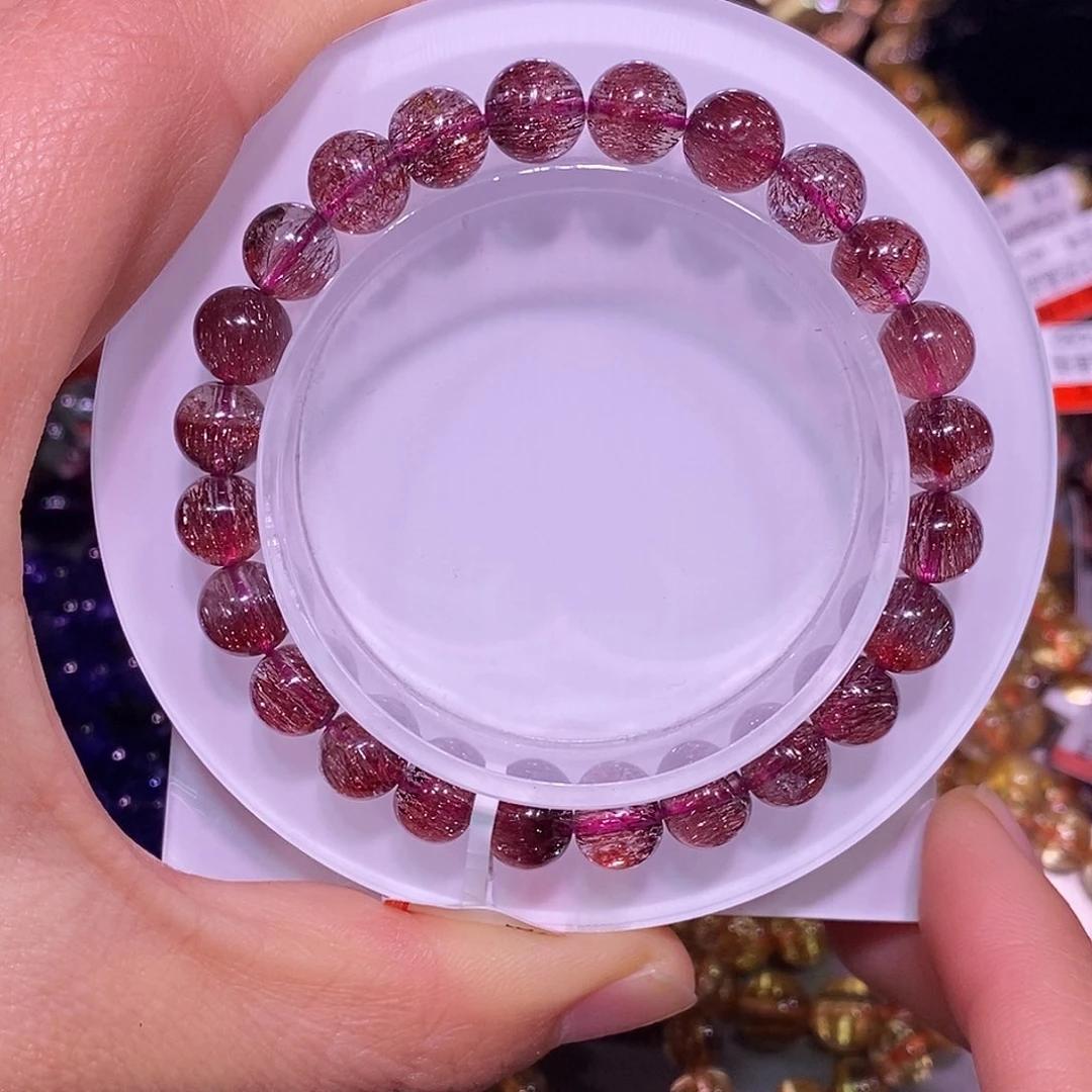 未镶嵌手链水晶超七金沙红8