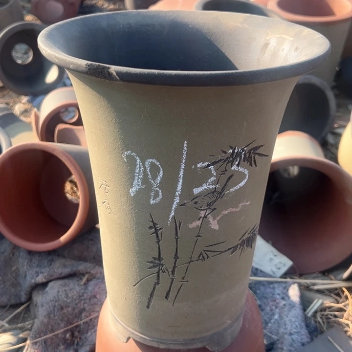 红陶紫砂兰花盆微瑕