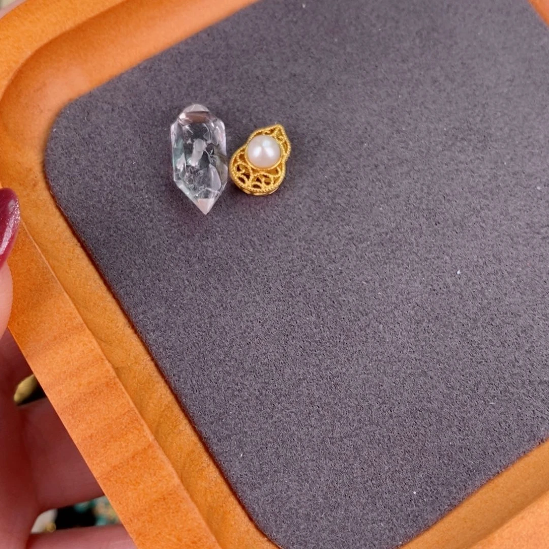 水晶珠宝半成品银S925镀金镶嵌