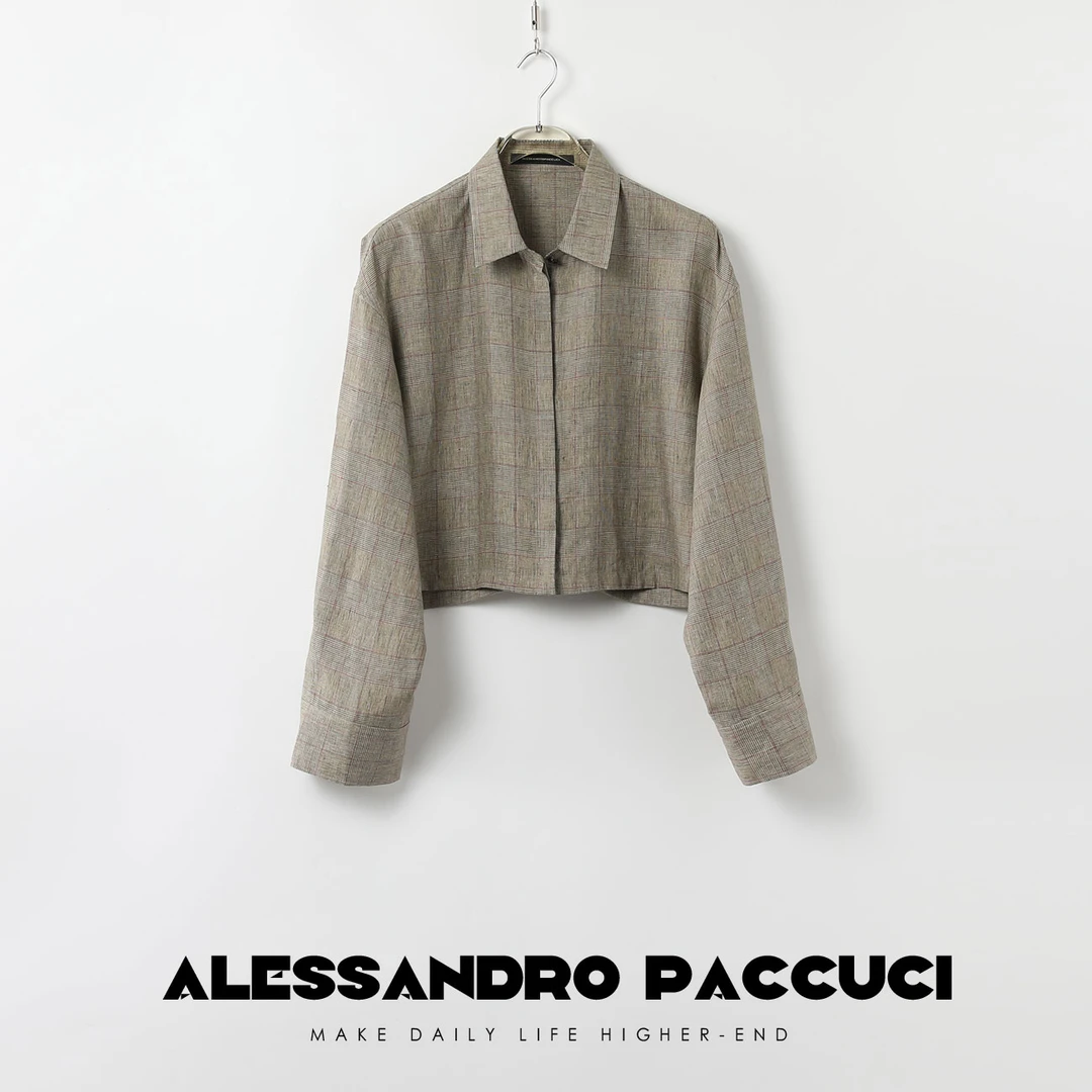 AP洛哥41007HC【黑标系列/亚麻】意大利进口立裁知识分子风短衬衫