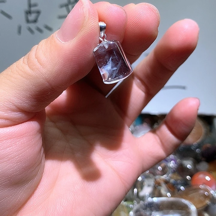 水晶戒指银S925镶嵌水晶