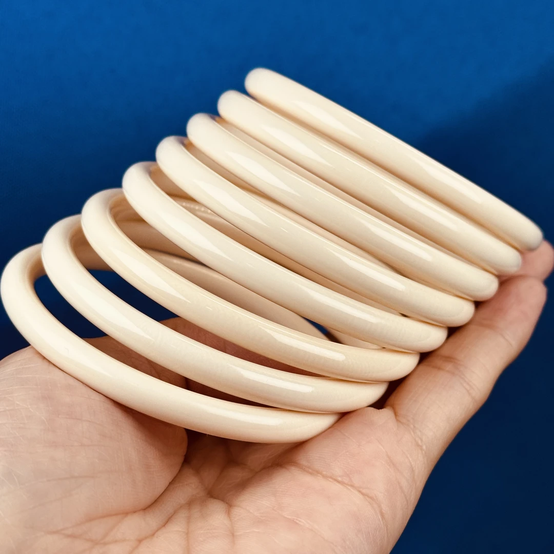 H050天然猛犸牙6㎜手镯爆满牙纹精品果冻料支持鉴定假一罚十