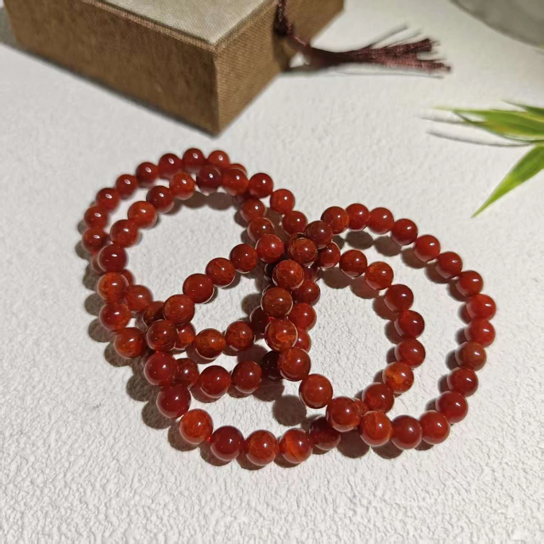 天然玉石 冰裂纹红手串 多样性发货 拍一发一 M106