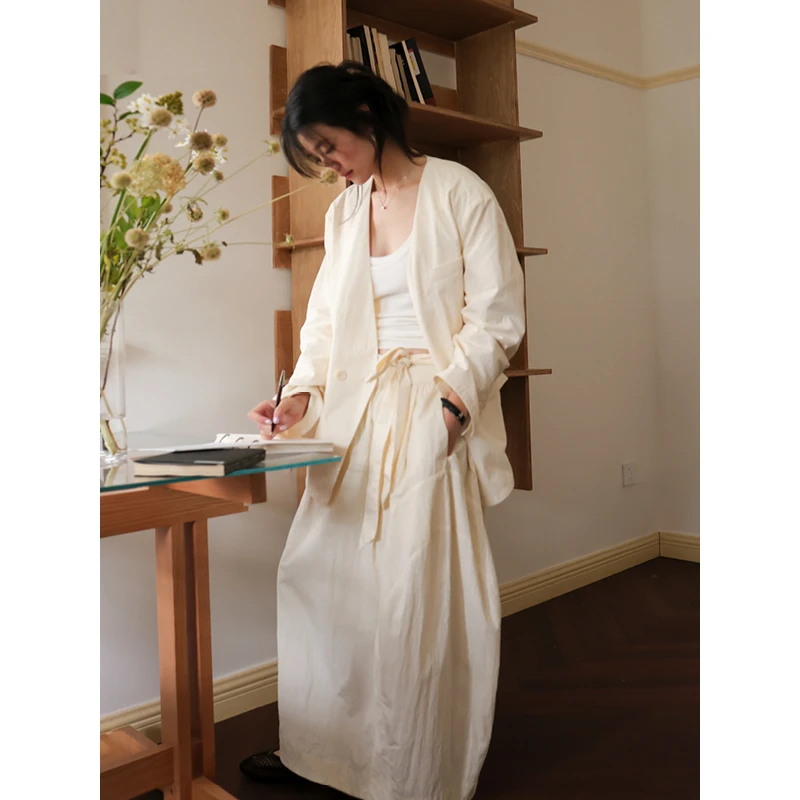 SUPERSCAPE素舶 设计感V领挺阔棉感显瘦通勤西装外套