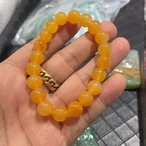 【闪购商品】未镶嵌石英质玉（黄龙玉）颈饰老***7