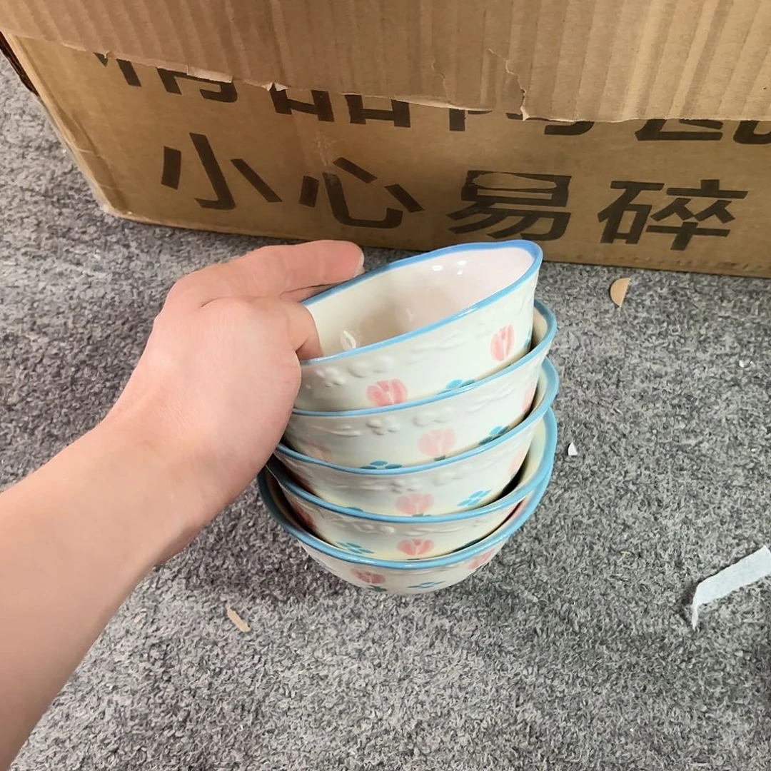 稻谷壳蜗牛浮雕碗四点五寸