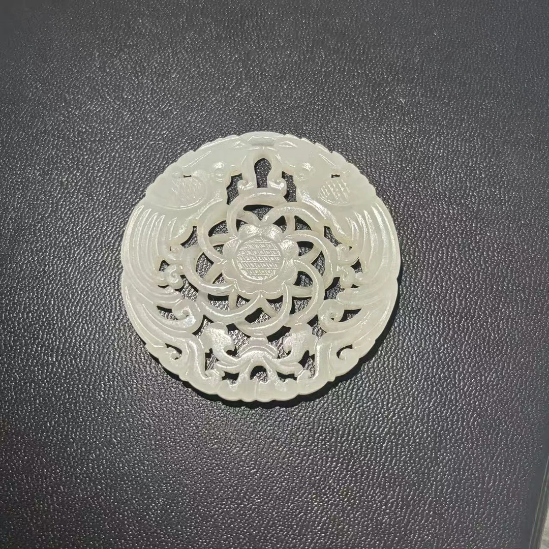 清代和田玉龙凤呈祥镂空佩ACZL2509251055