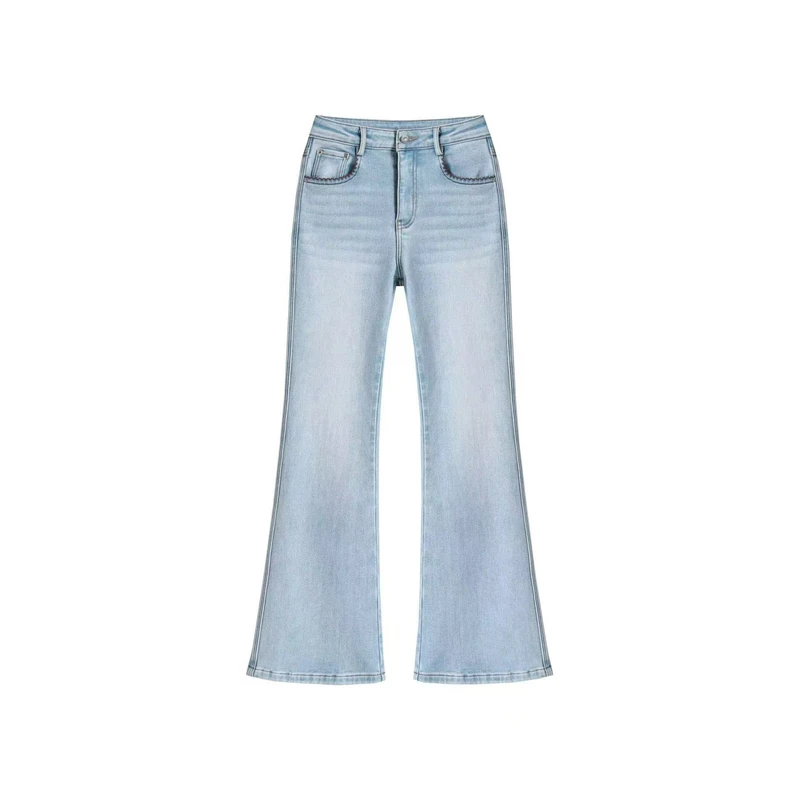 【小仙女】2025年新款经典复古水洗显瘦垂感喇叭裤女