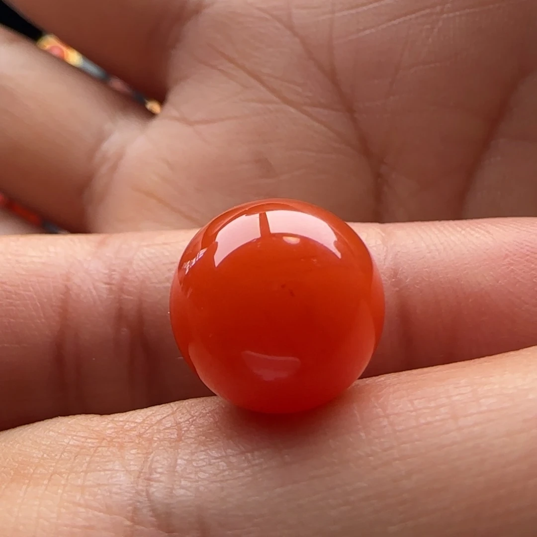 红***香南红玛瑙圆珠12.3未镶嵌沙纹