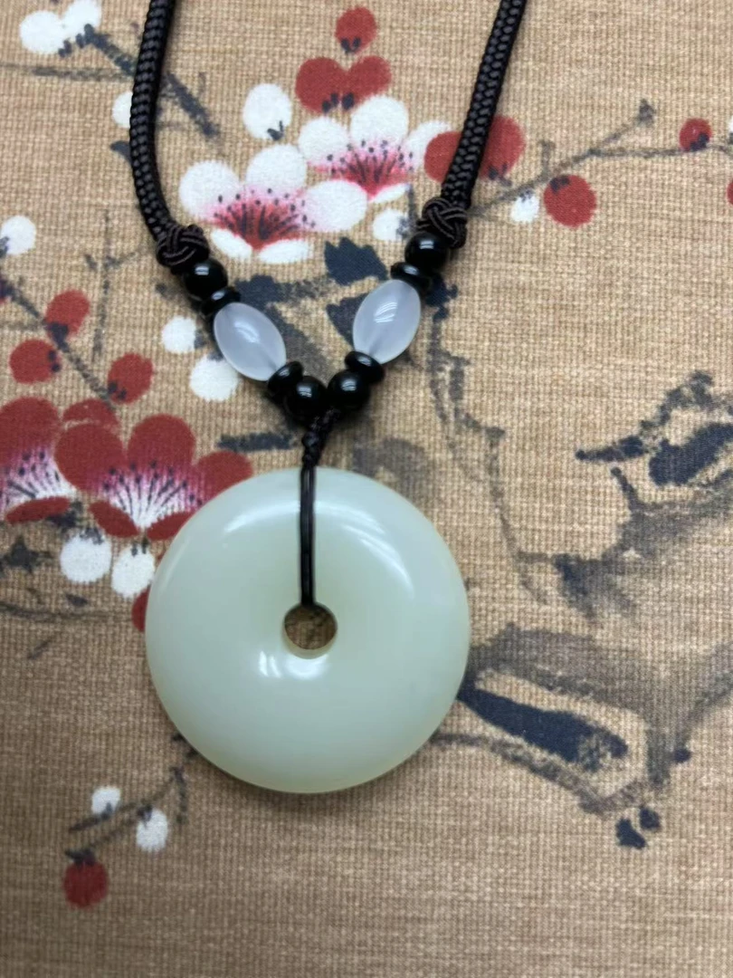 【粉丝福利】天然新疆金丝玉平安扣吊坠40*40