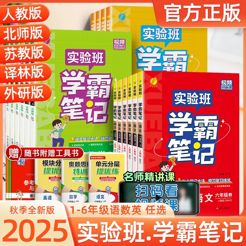 2024秋春雨实验班小学学霸笔记上册一二三四五六年级语数英人教版