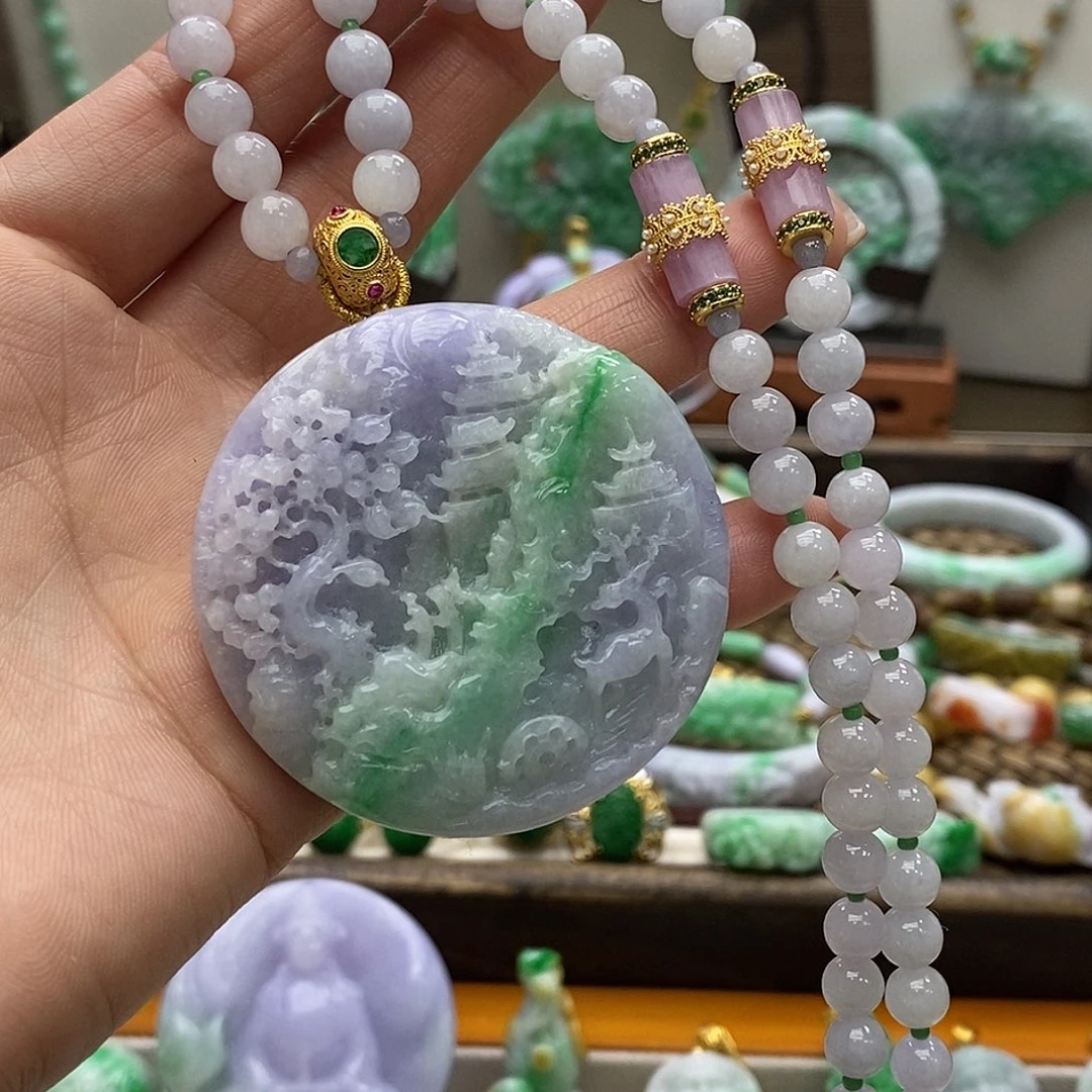 翡翠未镶嵌颈饰天然