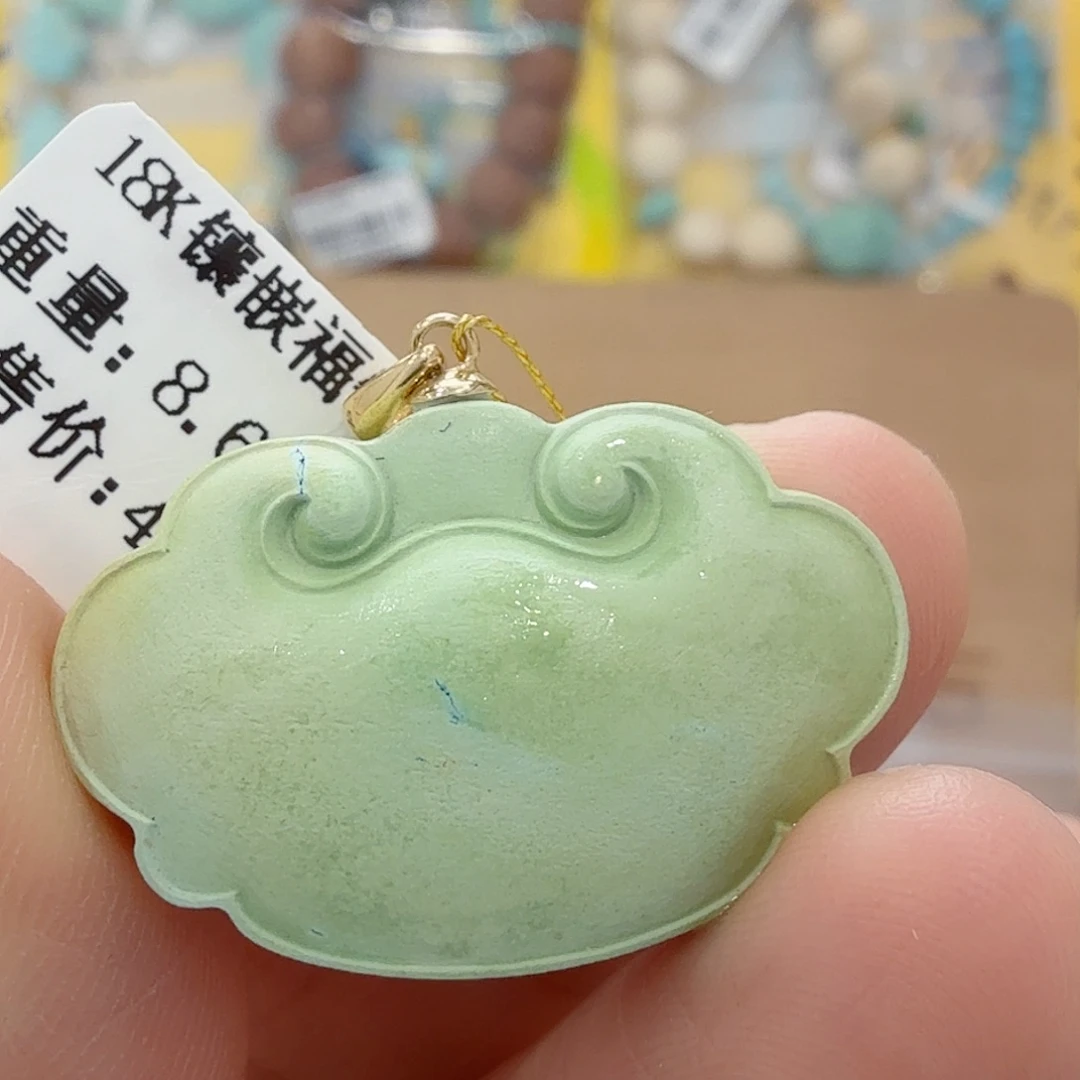 绿松石18K金镶嵌珠宝奇石