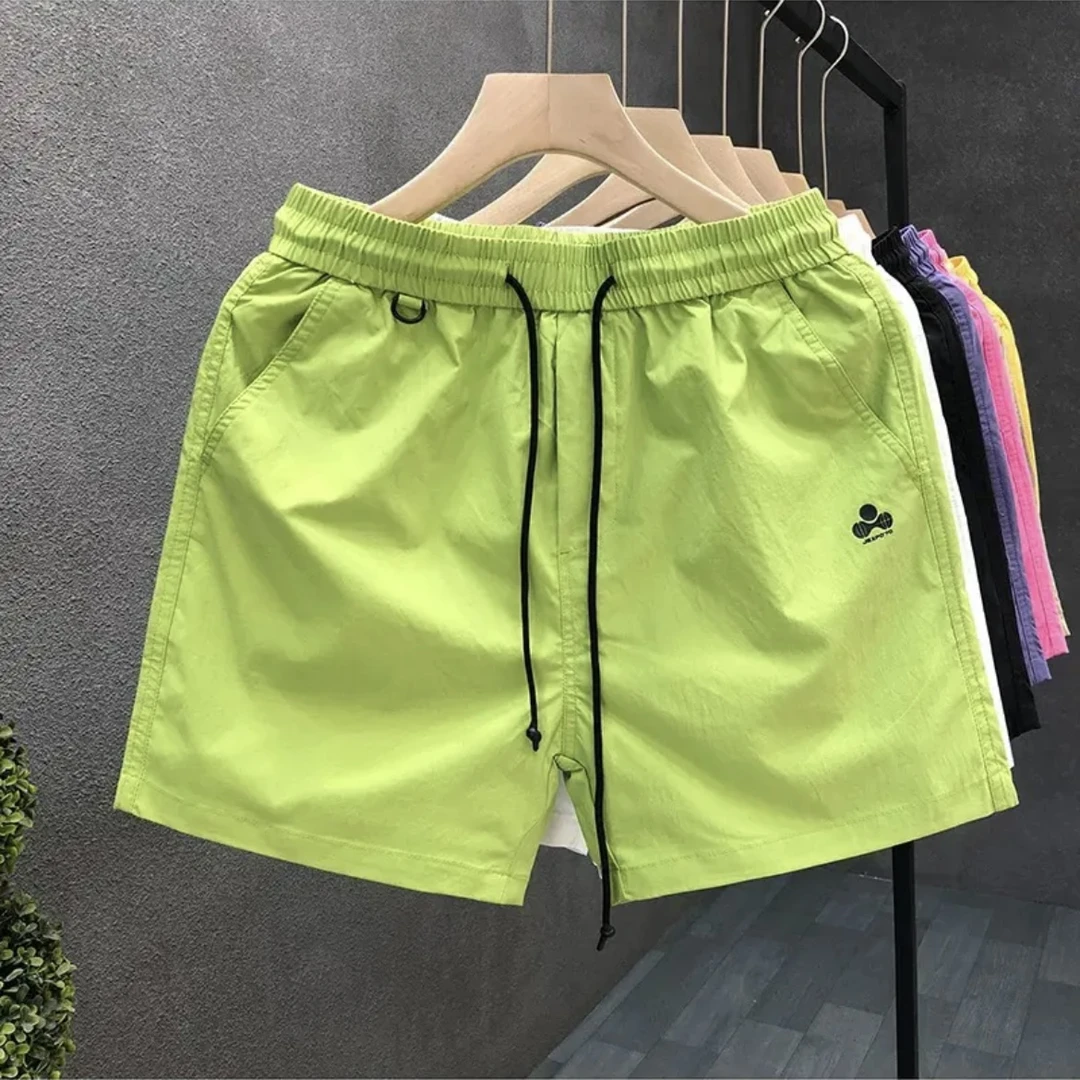 潮流时尚糖果色轻薄短裤男2025夏季新款情侣款纯色3分裤子沙滩裤