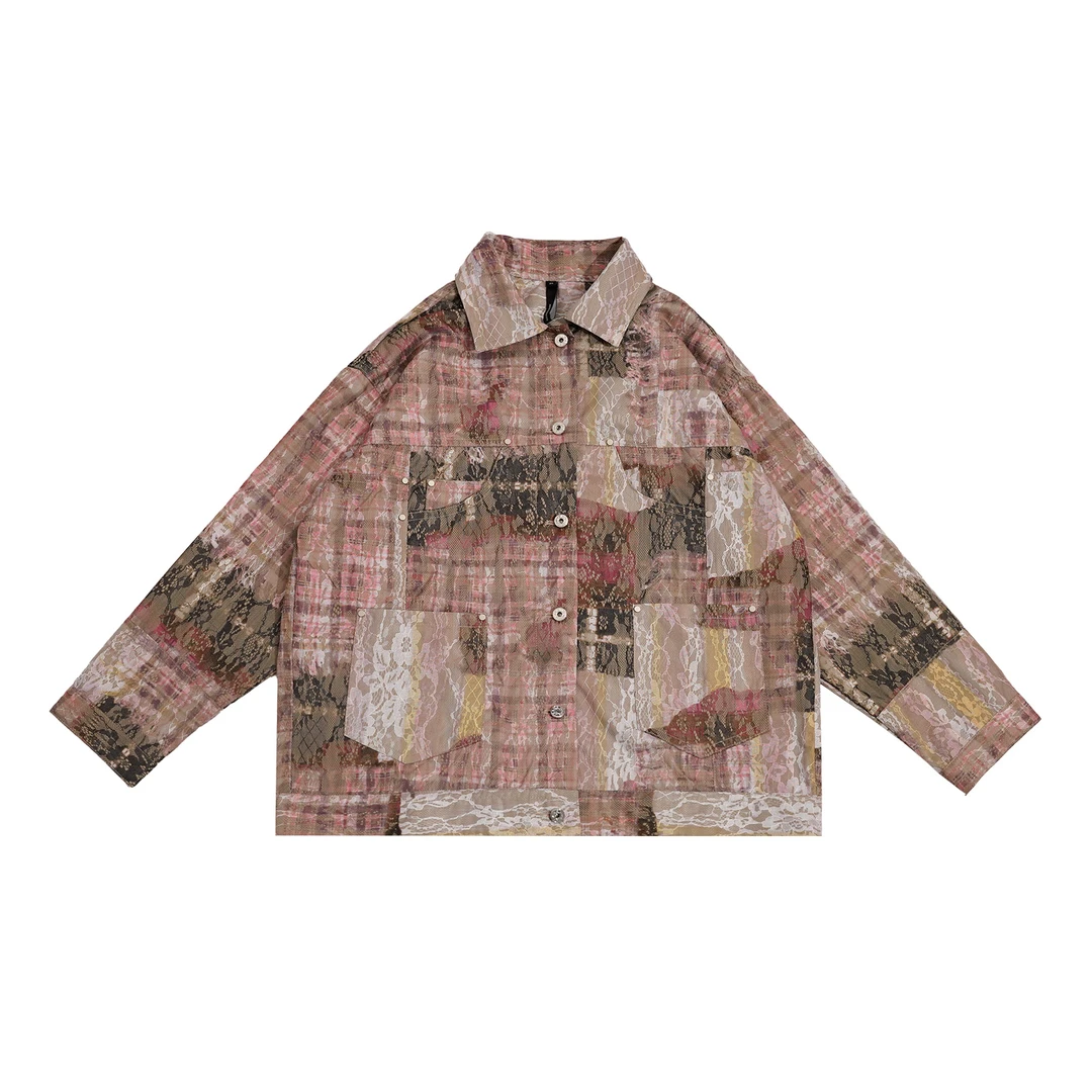 GGAHOLIDAY小众定制款复古宽松拼接感百搭衬衫外套-151188