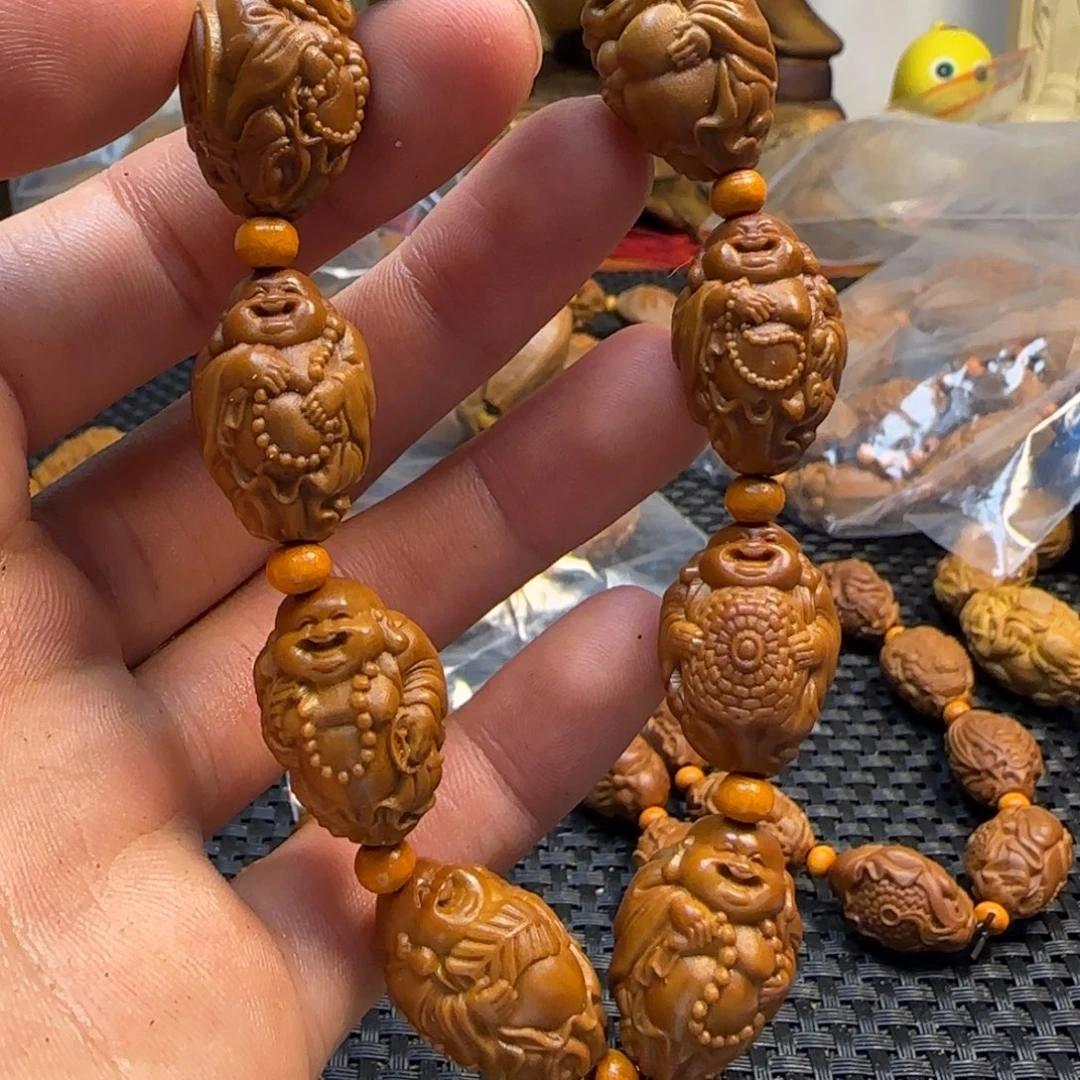 橄榄核手串/手链瑞兽弥勒