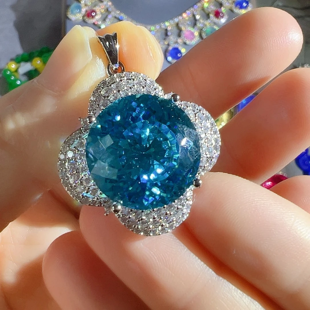 花岗石钨合金红色蓝色吊坠