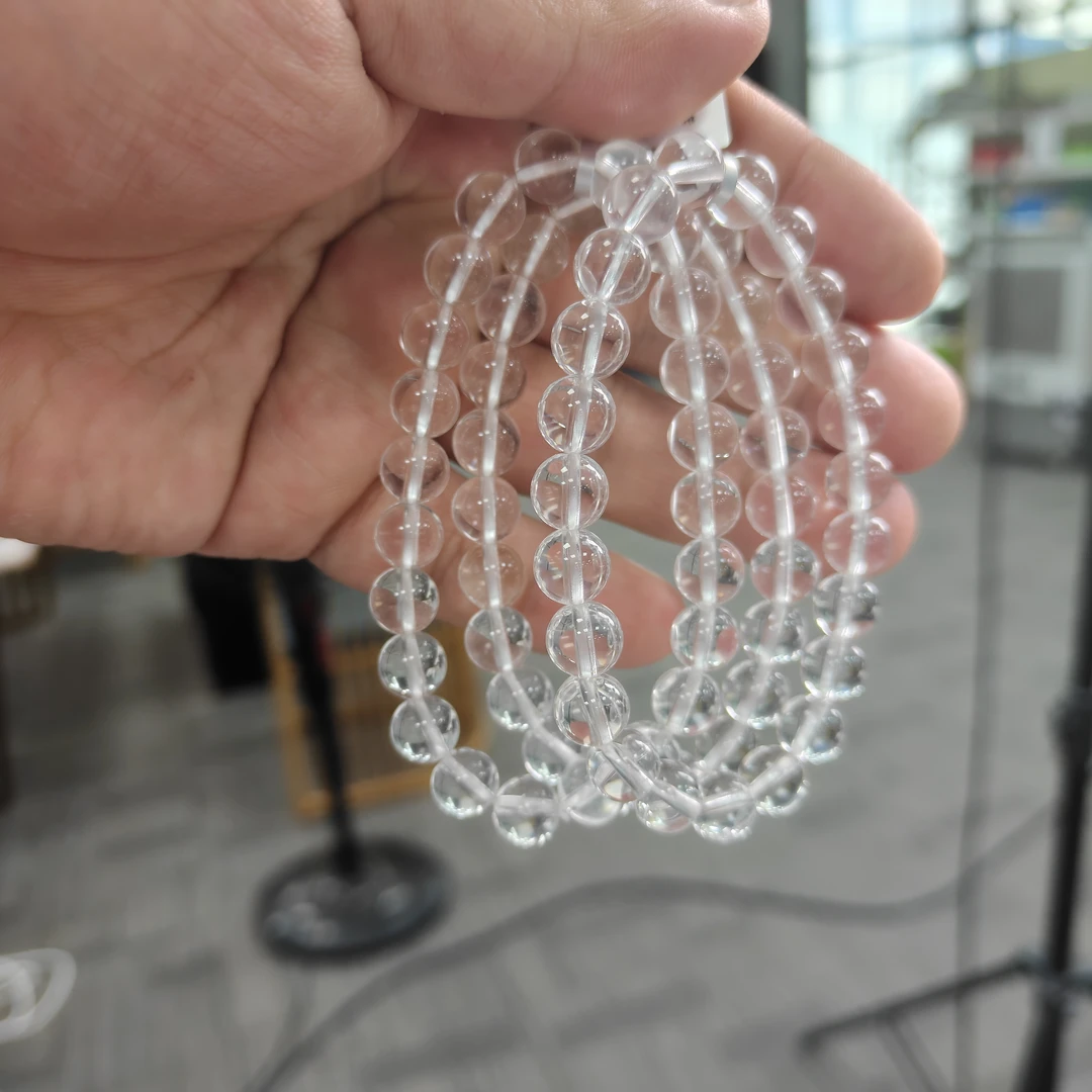 【书记甄选】天然高品白水晶单圈手链 约8mm 多样性发一件 603LA