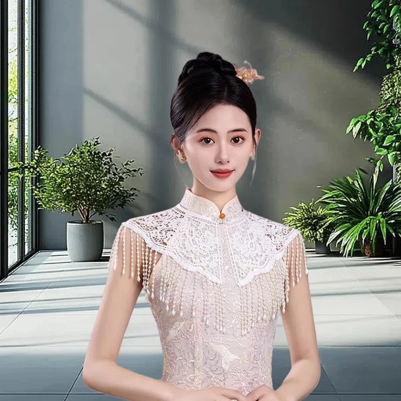 云肩女款爆款2025新款苏外搭洋气高档新中式珍珠流苏气质网红时尚