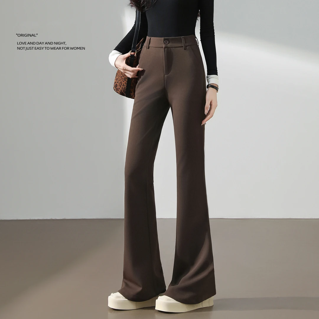 西装微喇裤子女春秋新款高腰显瘦百搭小个子气质休闲马蹄喇叭裤潮